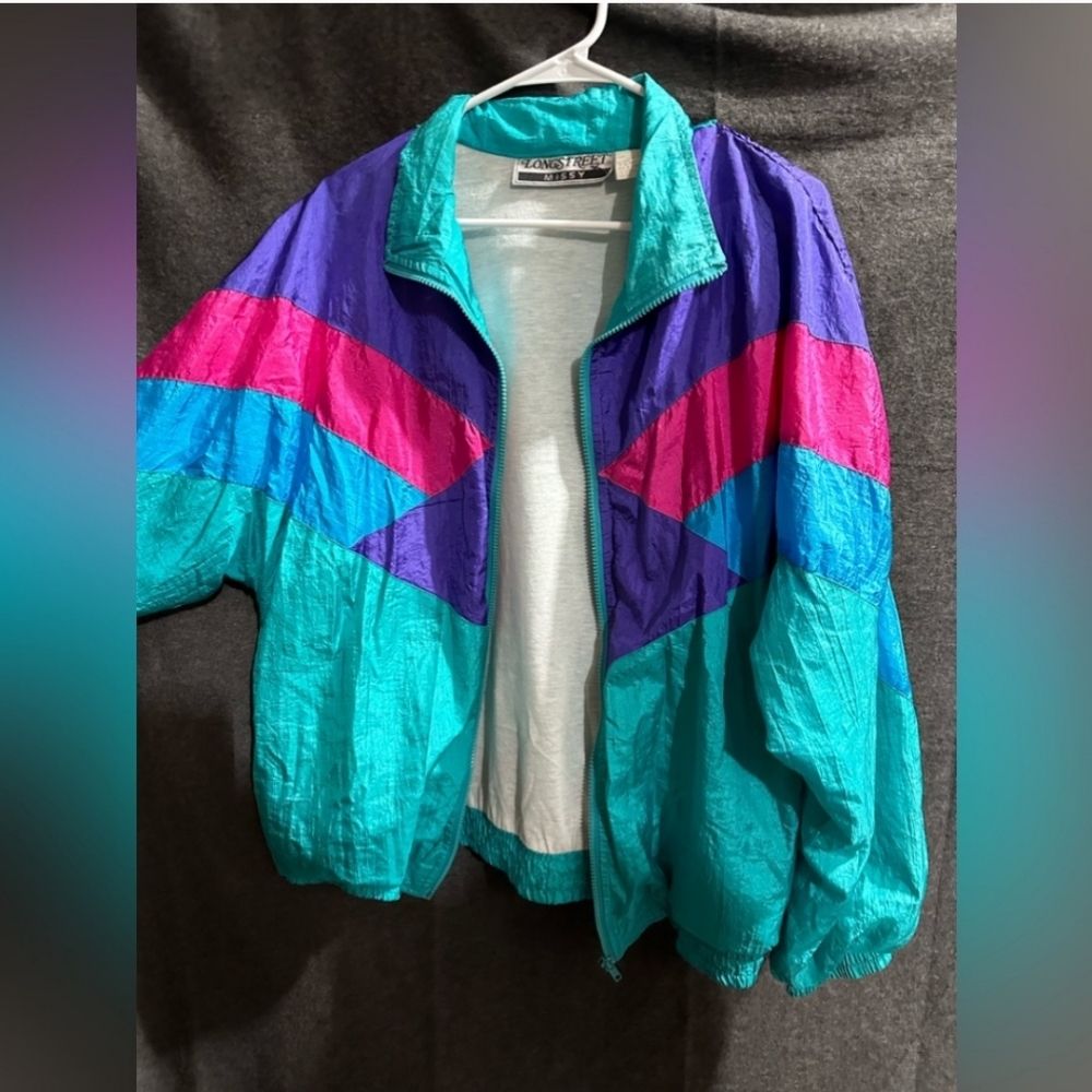 Longstreet Color Blocked Vintage Windbreaker Jacket 80s 90s